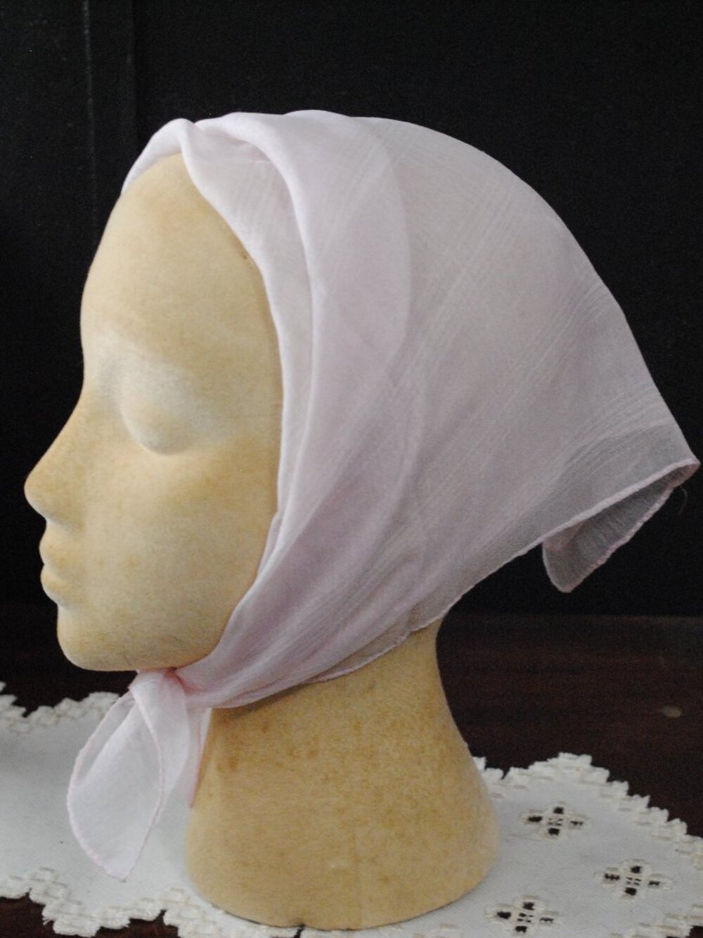 Damaged! Vintage Sheer Light Pink Chiffon Scarf